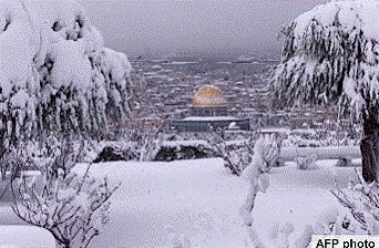 Иерусалим после снегопада в январе 2000 года