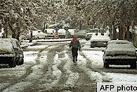 Заснеженные улицы Аммана (Иордания) в январе 2000 г.