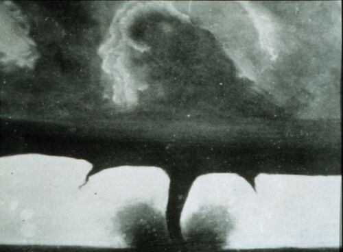 Самый первый снимок торнадо 28 августа 1884 г.